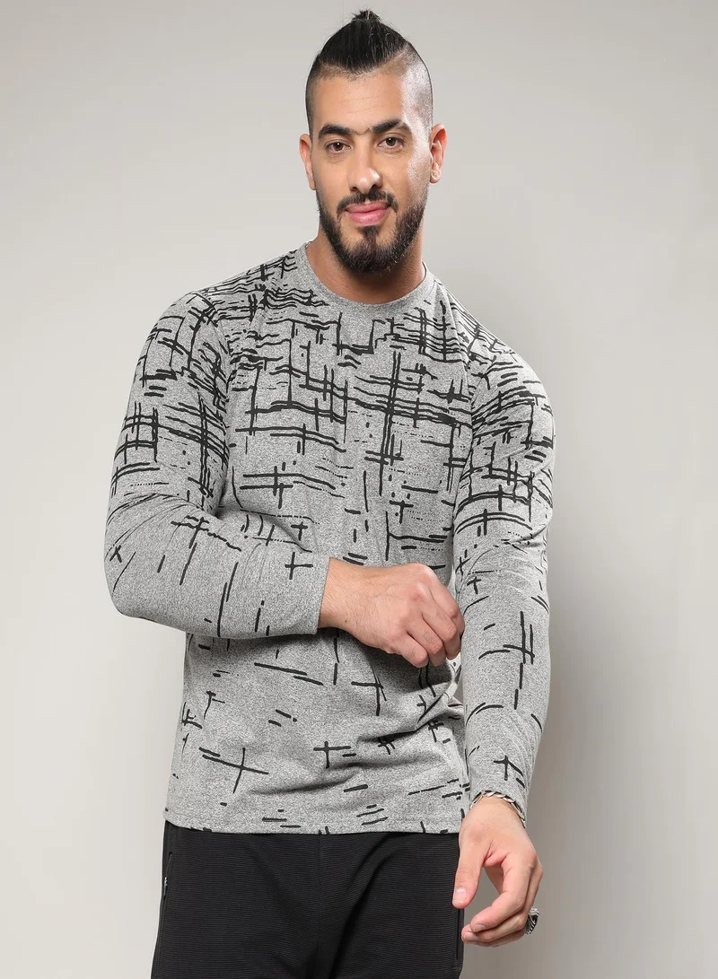 Instafab Plus Abstract Lined T-Shirt