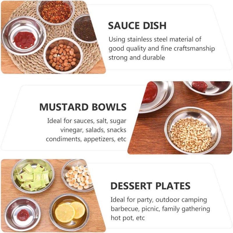 DOITOOL أطباق مقبلات صغيرة دائرية من الفولاذ المقاوم للصدأ 10 قطع من DOITOOL - Image 4