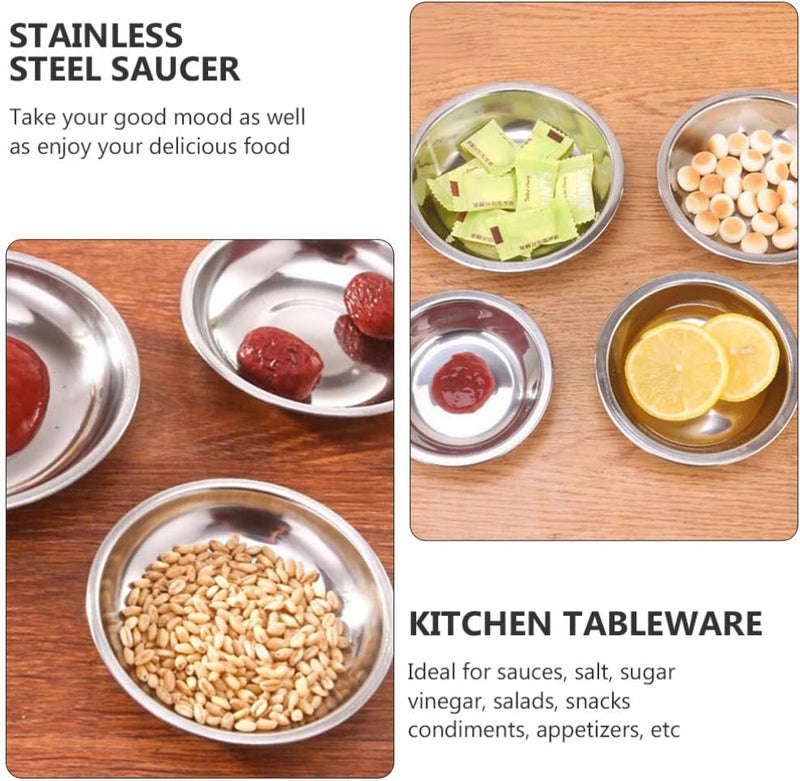 DOITOOL أطباق مقبلات صغيرة دائرية من الفولاذ المقاوم للصدأ 10 قطع من DOITOOL - Image 5