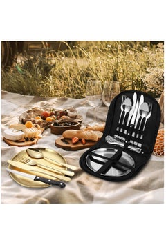 Outdoor Picnic Tableware, Camping Dinnerware Set with Spoon Fork Knife, 9 Piece Silverware Set With Organizer, Portable Stainless Steel Flatware Set - pzsku/Z419B7648B77D413DD13EZ/45/_/1697514431/50fa2290-2612-48a1-9ee9-8b35f823294f