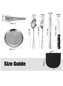 Outdoor Picnic Tableware, Camping Dinnerware Set with Spoon Fork Knife, 9 Piece Silverware Set With Organizer, Portable Stainless Steel Flatware Set - pzsku/Z419B7648B77D413DD13EZ/45/_/1697514442/629501c0-39e1-4ded-bed8-4e777011e3e9