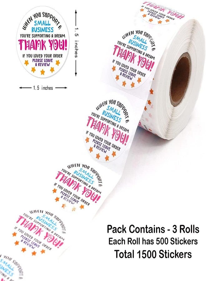 STORE 2508 Store2508 1500 Pcs Small Business Stickers, Thank You Stickers, 1.5 Inch Diameter - Image 2