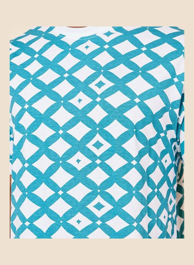 Styli All Over Geo Print Oversized Fit T-shirt