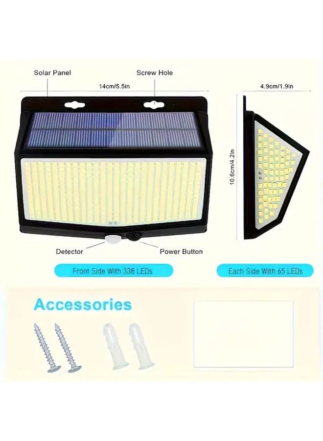 2PCS 468LED Solar Motion Sensor Light 3 Modes Weatherproof Security Garden Fence Lighting - Image 3