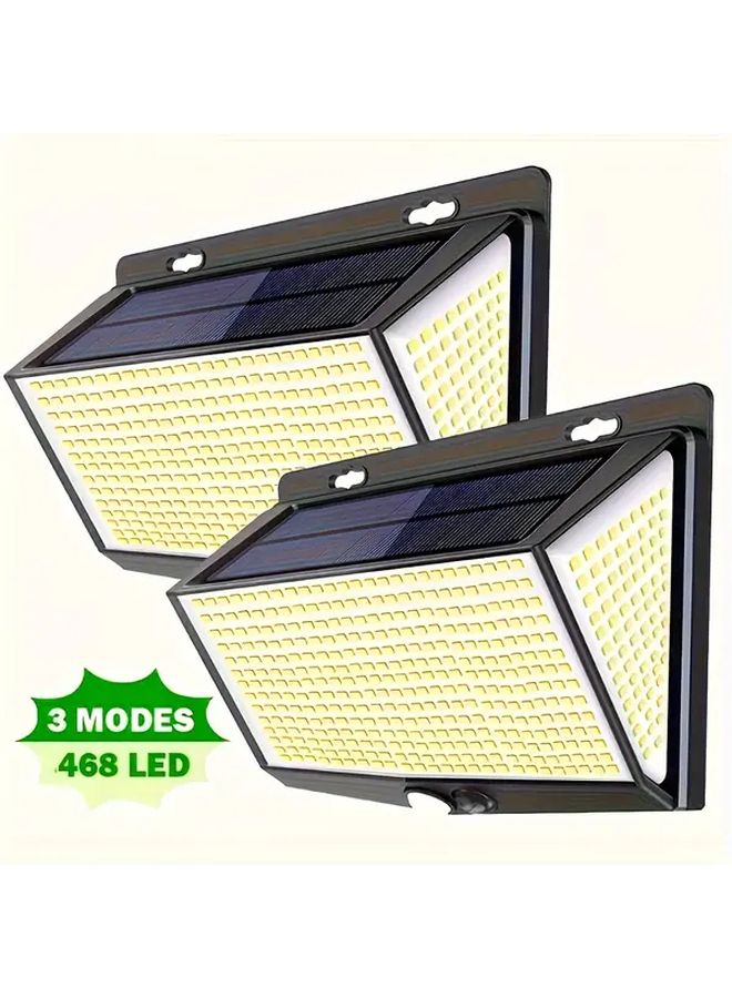 2PCS 468LED Solar Motion Sensor Light 3 Modes Weatherproof Security Garden Fence Lighting - Image 2