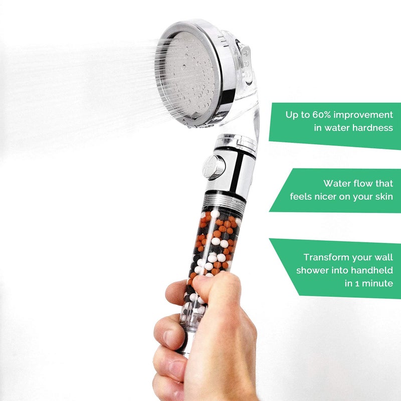 StoneStream Original StoneStream EcoPower High Pressure Handhled Shower Head + Shower Filter + Wall Adapter Kit - Image 2