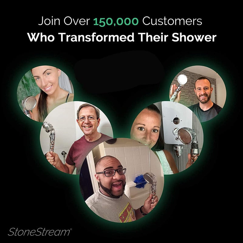 StoneStream Original StoneStream EcoPower High Pressure Handhled Shower Head + Shower Filter + Wall Adapter Kit - Image 4
