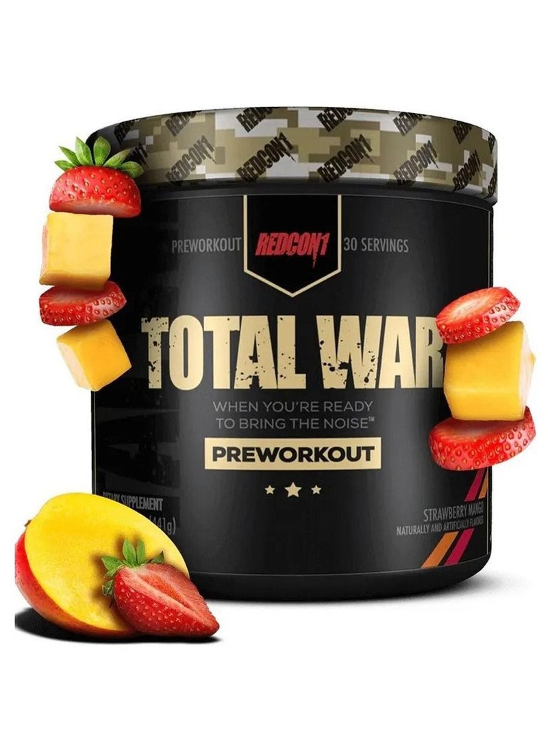 REDCON1 Total War Pre Workout Strawberry Mango 30 Servings 441g - Image 1