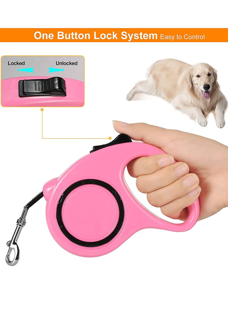 KASTWAVE - Retractable Dog Leash, Pet Walking Leash with Anti-Slip Handle, Strong Nylon Tape, Tangle-Free,One-Handed One Button Lock & Release, Suitable for Small/Medium Dog Or Cat - Image 1