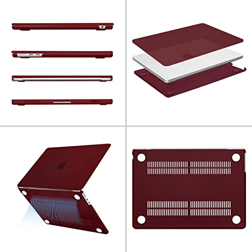 MOSISO Compatible with MacBook Air 13 inch Case 2025 2024 2023 2022 M4 A3240 M3 A3113 M2 A2681, Plastic Hard Shell&Keyboard Cover&Screen Film&Type C for MacBook Air 13.6 inch Case, Burgundy - Image 5