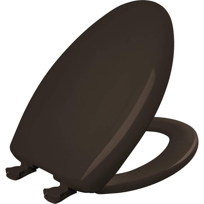 CLASSIC COLORS SLOW CLOSE TOILET SEAT EASY CLEAN HINGES AND DURABLE PLASTIC SEAT MADE IN USA ELONGATED ESPRESSO BROWN