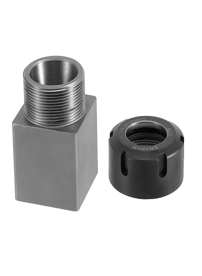 ZEONHAK ER 32 Collet Block, Hard Steel Fast Set-Up Spring Chuck Block Holder with Collet Nut for CNC Milling Lathe Engraving Tool, Square - Image 1