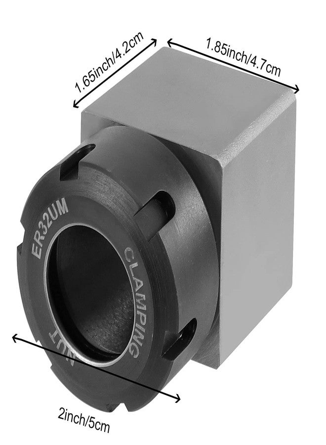 ZEONHAK ER 32 Collet Block, Hard Steel Fast Set-Up Spring Chuck Block Holder with Collet Nut for CNC Milling Lathe Engraving Tool, Square - Image 3