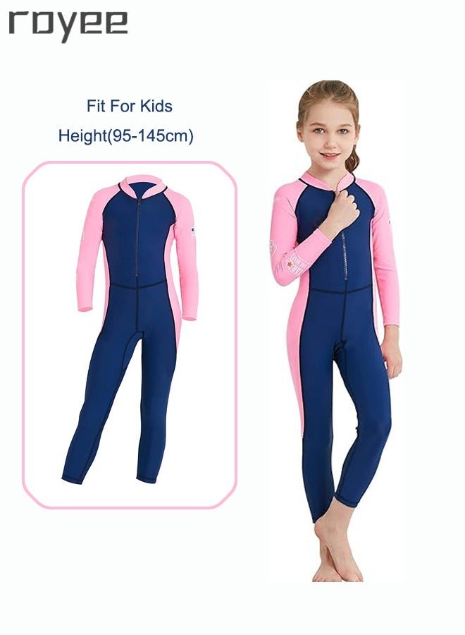 Royee Summer New Children's long sleeved one-piece swimsuit, Outdoor Quick Drying Sun Protection Swimsuit, Small and Medium-sized Children's Jellyfish Suit, Suitable for Boys and Girls Aged 3-12 - Image 1
