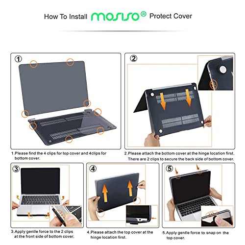 MOSISO Compatible with MacBook Air 13 inch Case 2022 2021 2020 2019 2018 Release A2337 M1 A2179 A1932 Touch ID, Plastic Hard Shell Cover&Keyboard Cover for MacBook Air 13.3 inch Case, Rock Gray - Image 3