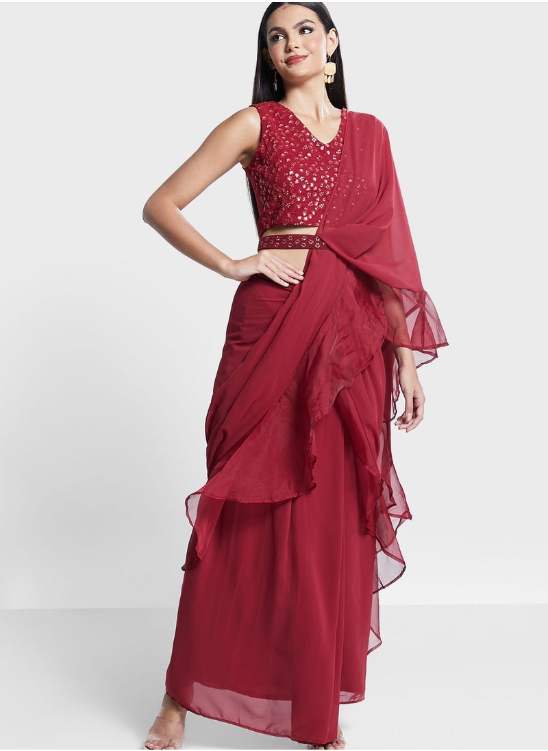 indya - Ruffled Pre Stitched Saree - Image 1