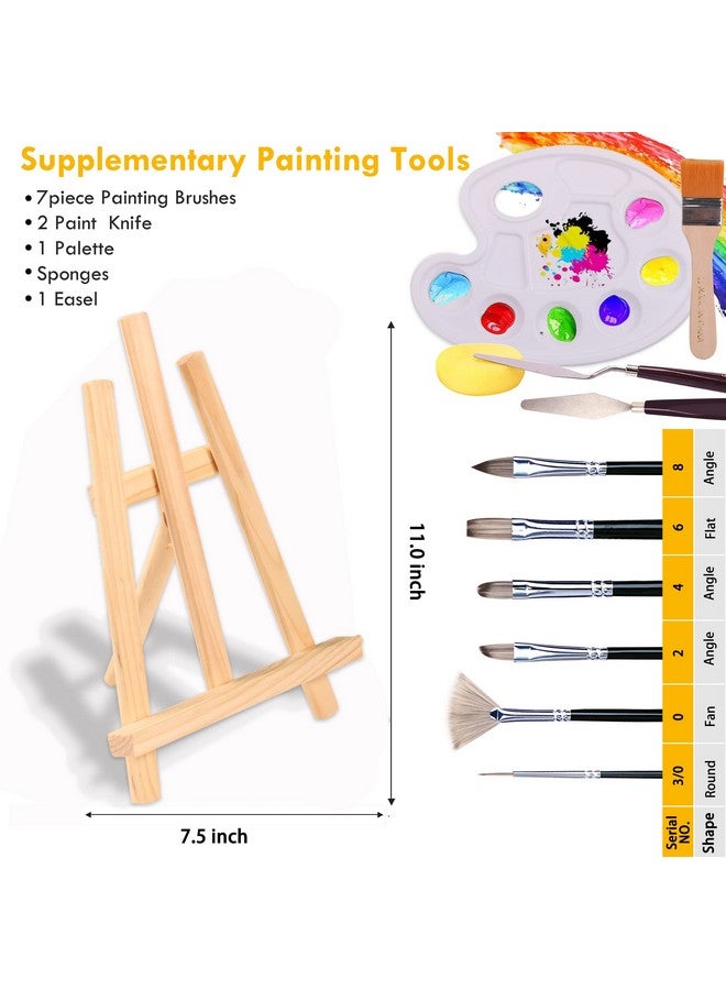 KALOUR Acrylic Paint Set 56 Pcspainting Supplies With 24 Acrylic Paint16 Sheets Acrylic Padpainting Brushescanvaspaletteeasel Art Craft Paints Kit For Artists Beginnerskids And Adults. - Image 4