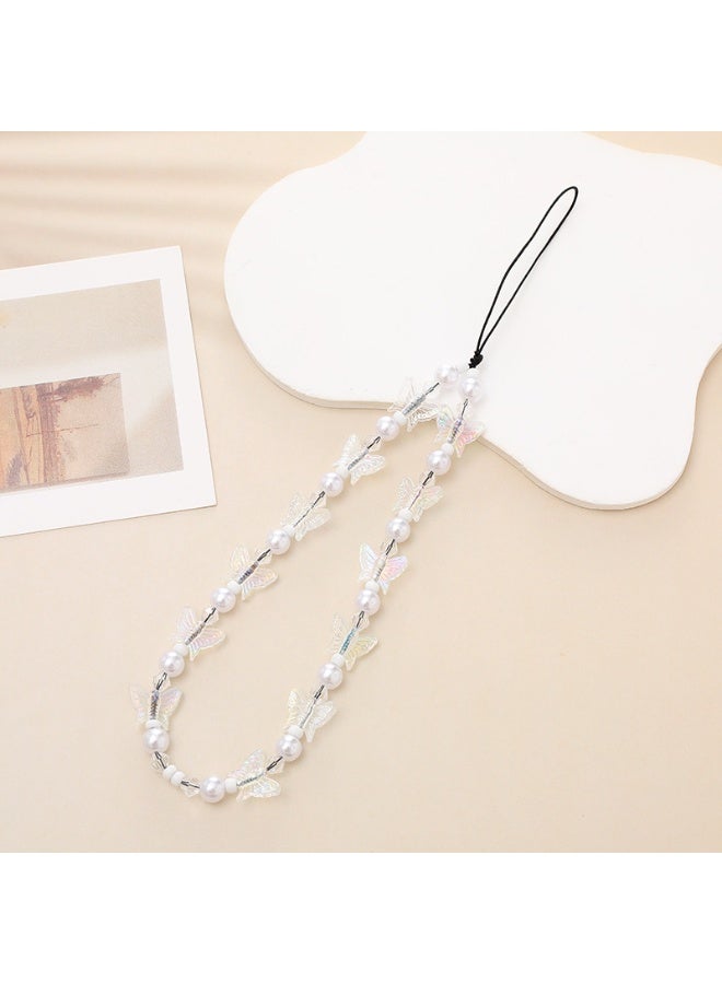 NIBEMINENT Phone Charm/ Chain Strap for Women Girls, Colorful Bowknot Cell Phone Case Lanyard Wrist Strap
