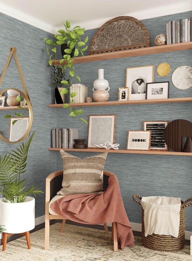 NuWallpaper Grassweave Blue Peel and Stick Wallpaper, NUS4991 - Image 2