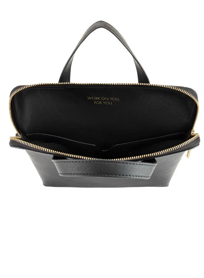 Veganologie Jupiter Laptop Bag 13" in Black Made From 15 Recycled Bottles