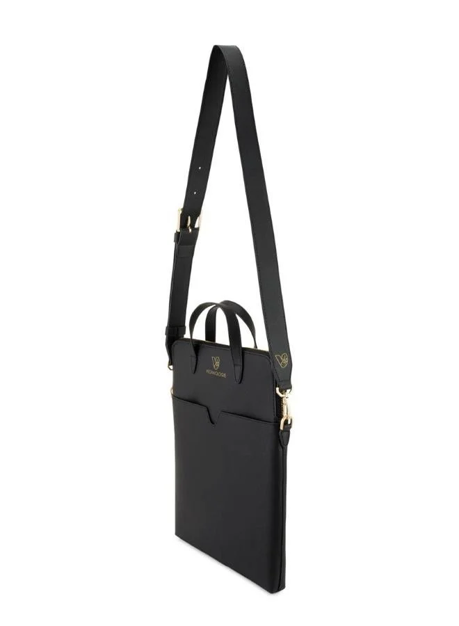 Veganologie Jupiter Laptop Bag 13" in Black Made From 15 Recycled Bottles