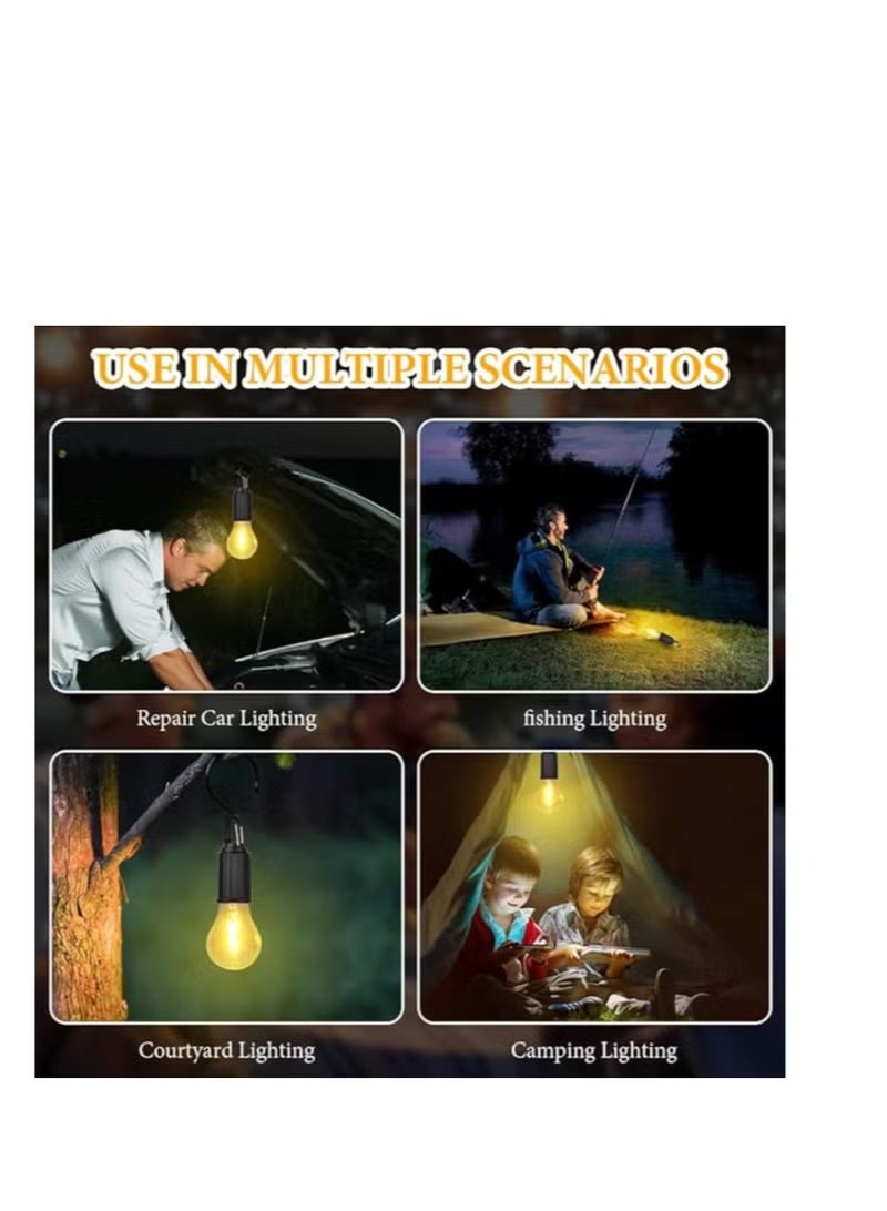 Camping Lamp, LED Portable Tent Lamp, 3 Brightness Levels, Dimmable, Rechargeable Searchlight with Hook, Waterproof Emergency Light for Power Outage, Hiking, Emergency etc. [Pack of 1] - Image 3