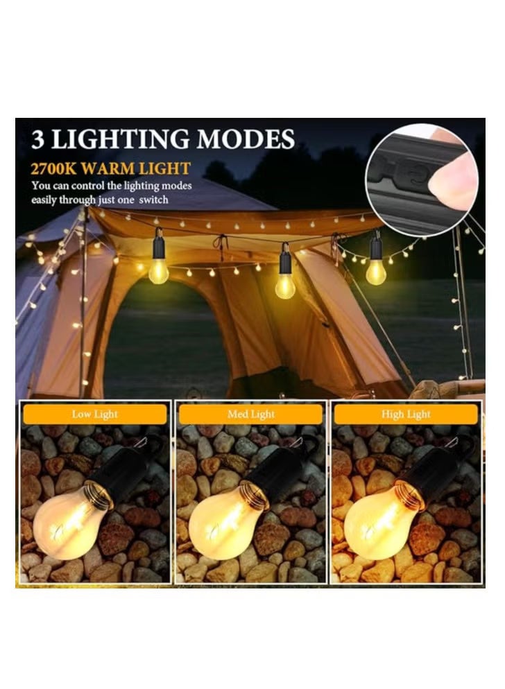 Camping Lamp, LED Portable Tent Lamp, 3 Brightness Levels, Dimmable, Rechargeable Searchlight with Hook, Waterproof Emergency Light for Power Outage, Hiking, Emergency etc. [Pack of 1] - Image 4
