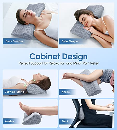 Demelon Cervical Neck Pillows for Pain Relief Sleeping, High-Density Memory Foam Pillow Neck for Bolster Support and Shoulder Relaxer, Decompression Devices Orthopedic Roll Pillow for Bed Office - Image 5