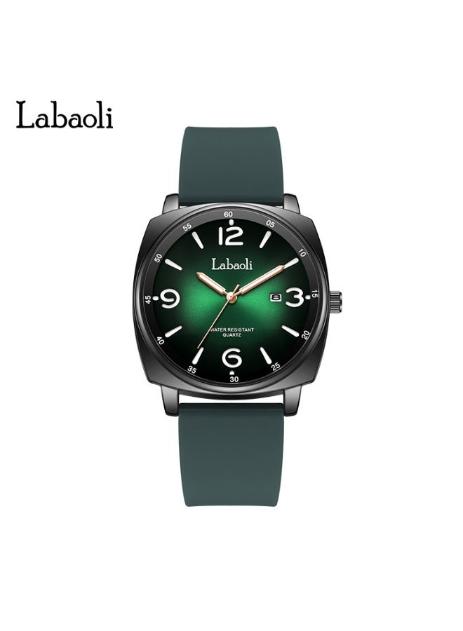 New Arrival Square Women Quartz Watch Soft Silicone Strap Large Number Dial Date Display Waterproof Wristwatch