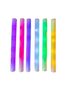 6 Pcs LED Foam Glow Sticks with 3 Modes Colorful Flashing