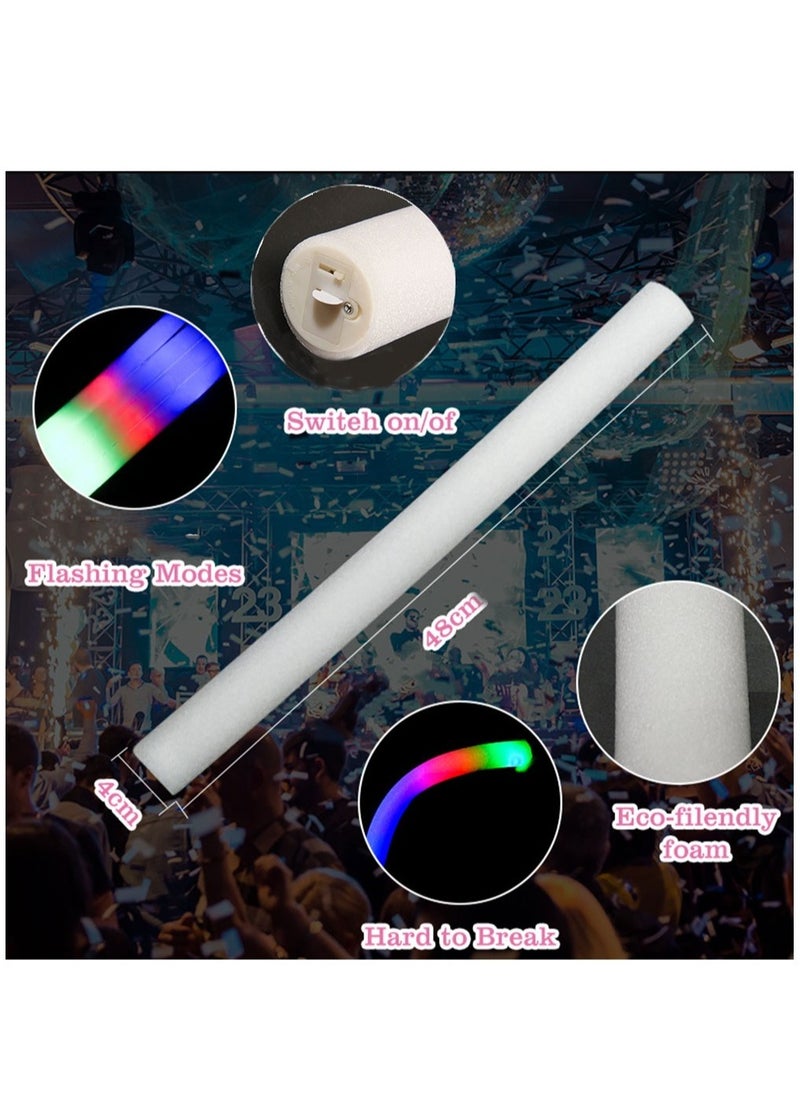 Generic - 6 Pcs LED Foam Glow Sticks with 3 Modes Colorful Flashing - Image 1