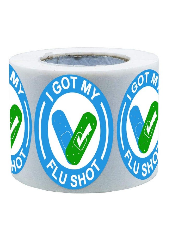 Remarkable I Got My Flu Shot Stickers Waterproof Vaccine Stickers，1.5 Inch Blue Flu Season Sticker (500 Labels) - Image 1