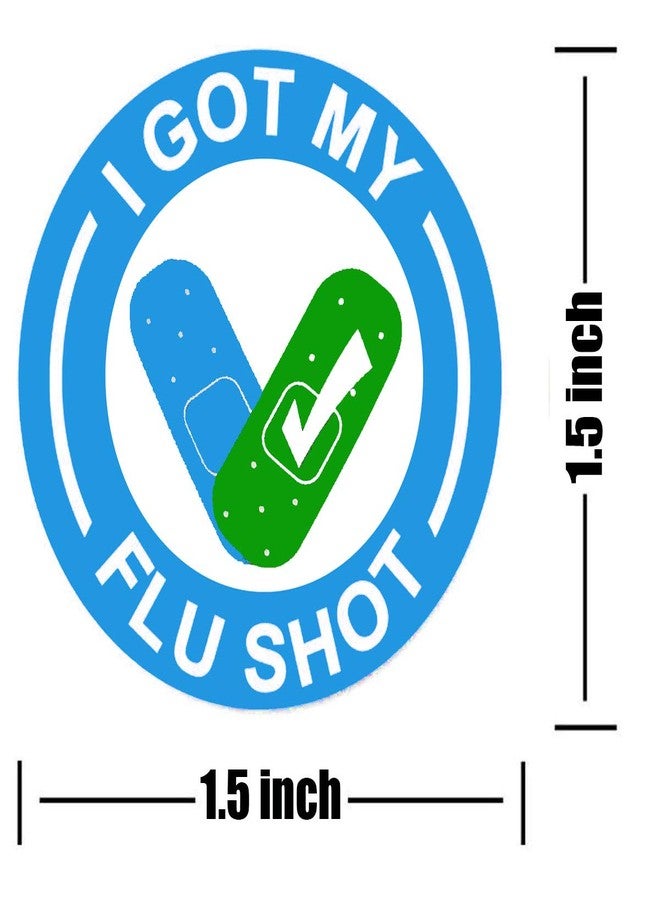 Remarkable I Got My Flu Shot Stickers Waterproof Vaccine Stickers，1.5 Inch Blue Flu Season Sticker (500 Labels) - Image 2