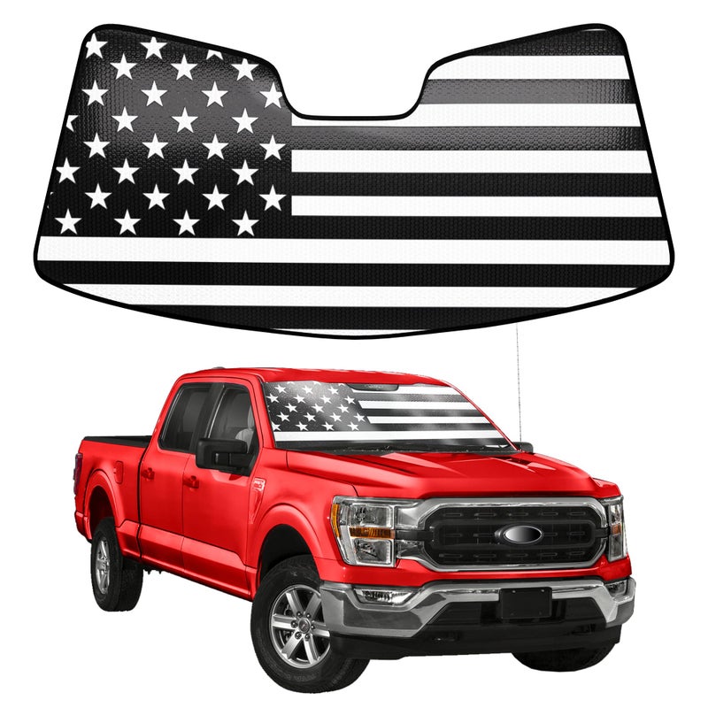 LITIVY Windshield Sun Shade Compatible with 2021 2022 2023 2024 Ford F150 F250 F350 30x62 for F150 Folding Front Window Sunshade Shield Protector