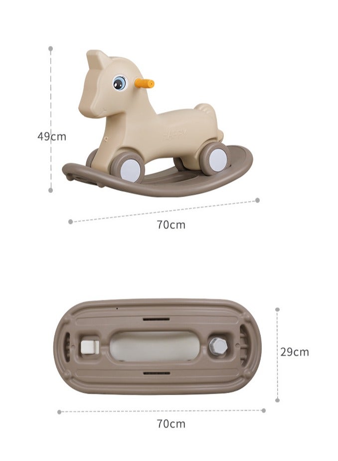 2 in 1 Rocking Horse Kid Balance Bike Toddler Ride On Toys with Detachable Balance Board Push Handle and 4 Smooth Wheels for Boys Girls，Easy to Swing and Assemble  - Image 2