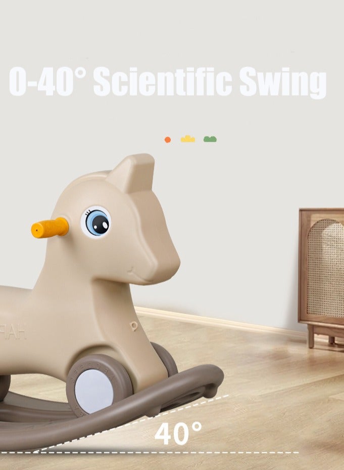 2 in 1 Rocking Horse Kid Balance Bike Toddler Ride On Toys with Detachable Balance Board Push Handle and 4 Smooth Wheels for Boys Girls，Easy to Swing and Assemble  - Image 4