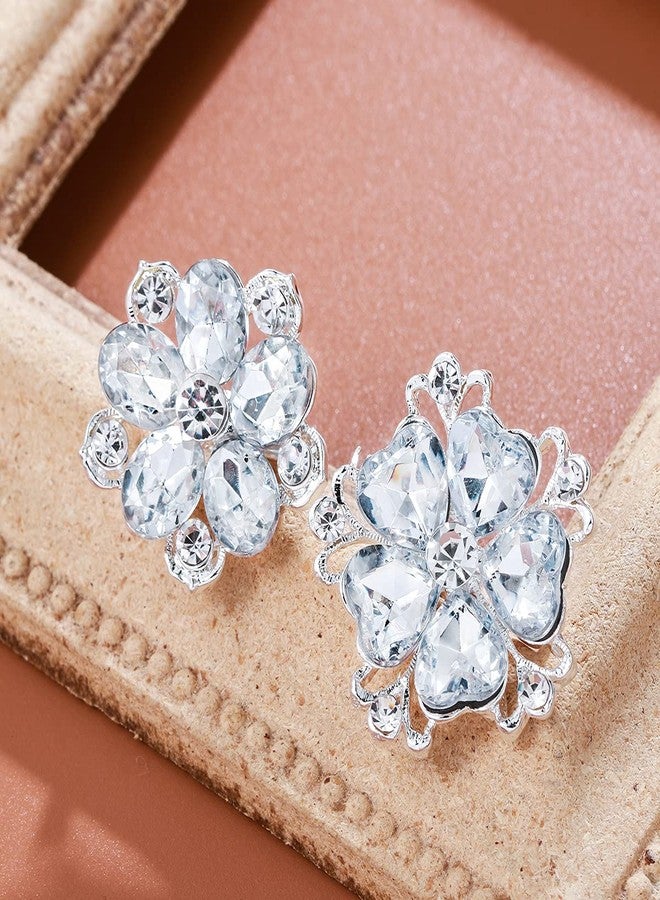 MEEDOZ Women's Lot 12pcs Crystal Rhinestone Marquise Teardrop Flower Brooch Pin Set For DIY Bridal Wedding Bouquet Kit (Gold) - Image 5
