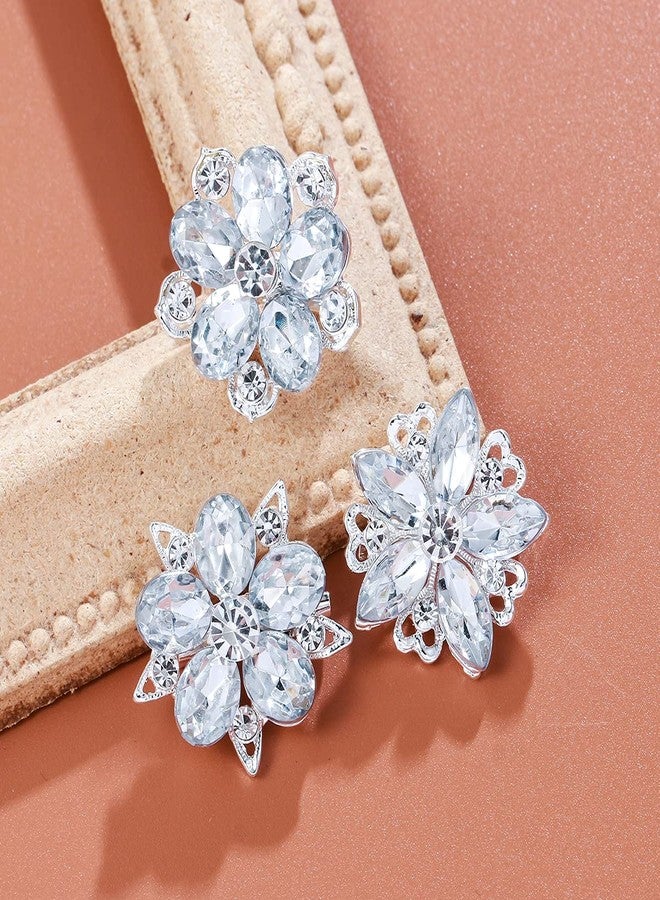 MEEDOZ Women's Lot 12pcs Crystal Rhinestone Marquise Teardrop Flower Brooch Pin Set For DIY Bridal Wedding Bouquet Kit (Gold) - Image 3