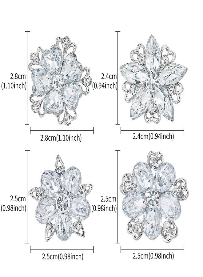 MEEDOZ Women's Lot 12pcs Crystal Rhinestone Marquise Teardrop Flower Brooch Pin Set For DIY Bridal Wedding Bouquet Kit (Gold) - Image 2