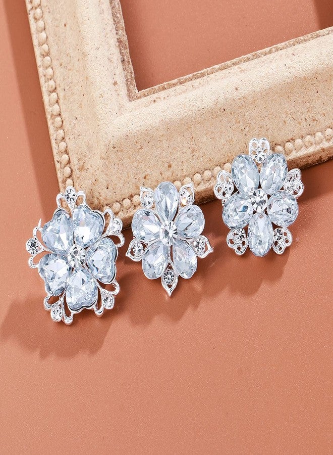 MEEDOZ Women's Lot 12pcs Crystal Rhinestone Marquise Teardrop Flower Brooch Pin Set For DIY Bridal Wedding Bouquet Kit (Gold) - Image 4