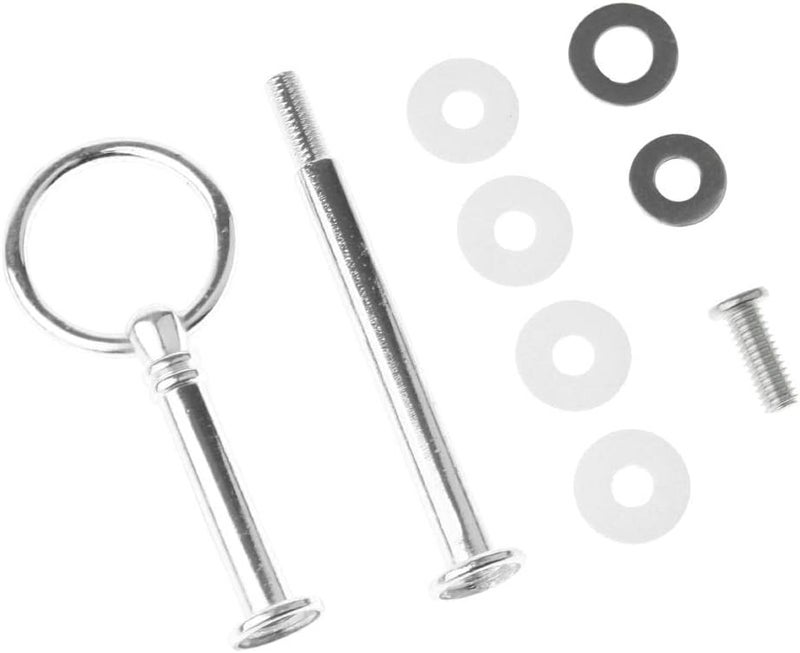 klarako 2 Tier Round Top Cake Stand Holder Fruit Plate Jewellery Display Rack Handle Fitting Hardware Rod Tool Kits  Silver, as described - Image 1