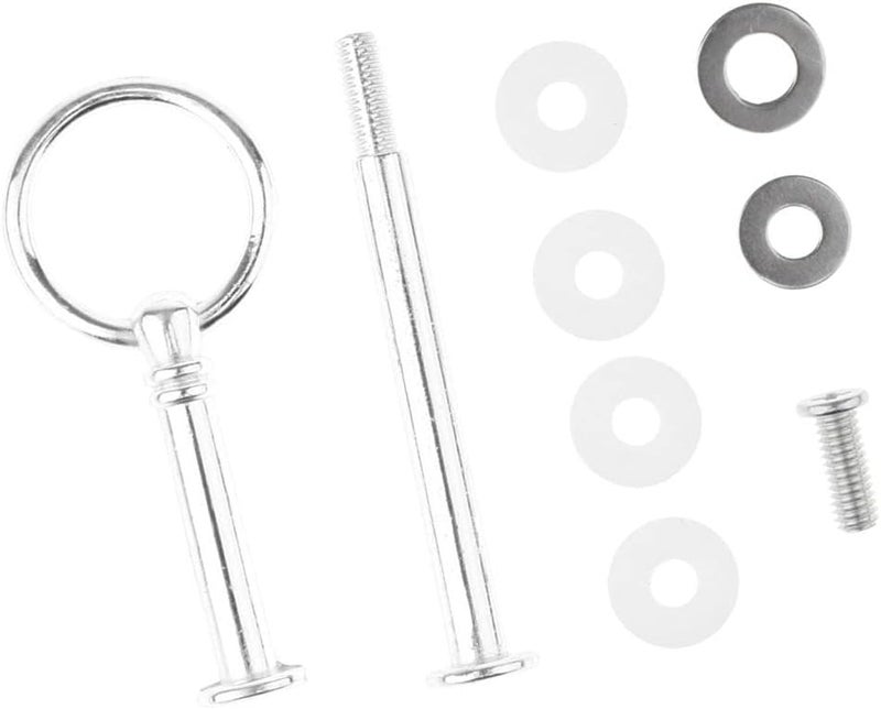 klarako 2 Tier Round Top Cake Stand Holder Fruit Plate Jewellery Display Rack Handle Fitting Hardware Rod Tool Kits  Silver, as described - Image 4