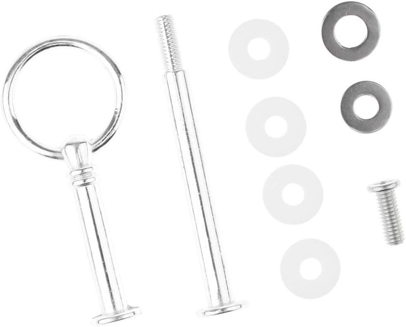 klarako 2 Tier Round Top Cake Stand Holder Fruit Plate Jewellery Display Rack Handle Fitting Hardware Rod Tool Kits  Silver, as described - Image 3