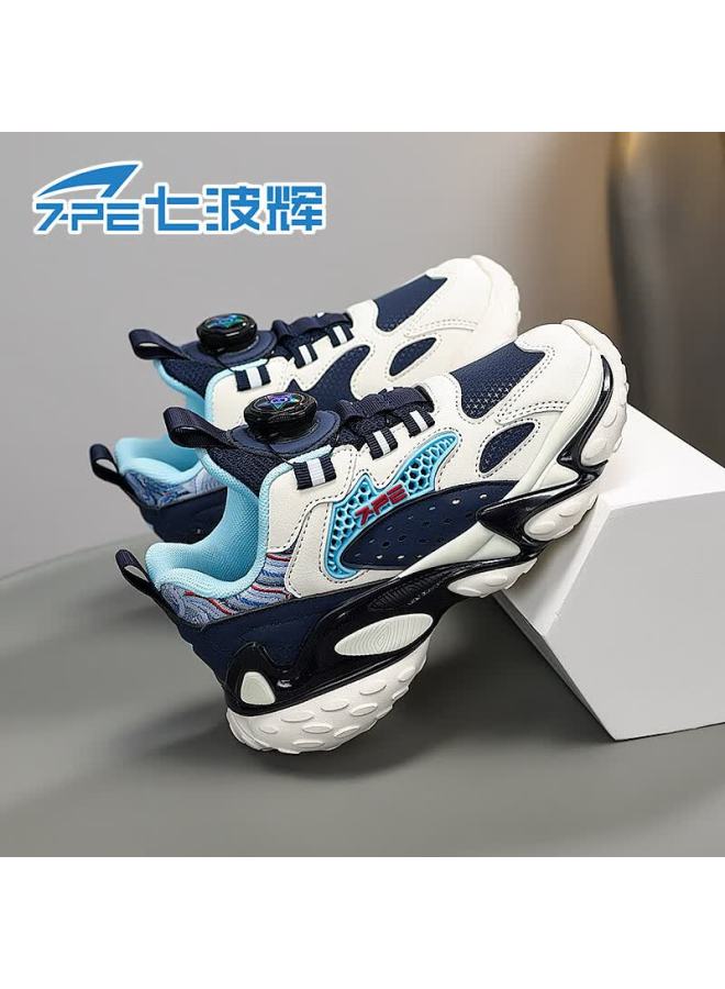 7-pe Boys' Shoes Spring Autumn New Waterproof Leather Durable Dad Sneakers With Rotating Buckle For Older Kids Children's Sports Shoes