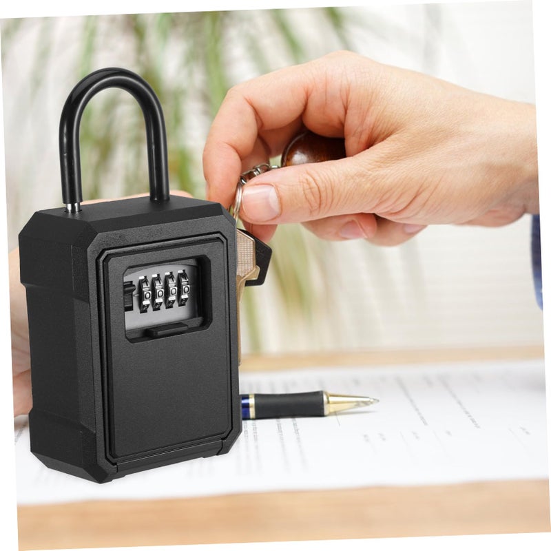 Resettable Code Key Lock Box Hidden Key Holder for Home Office Garage Travel Black - Image 5
