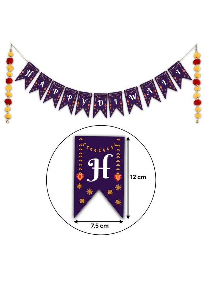 Indigifts Indigifts Diwali Door Decoration Items for Home Door Hanging Toran - Happy Diwali Banner and 13 Piece Rearrangeable Diwali Rangoli - Diwali Decor, Diwali Floor Decoration Items for Home  - Image 2