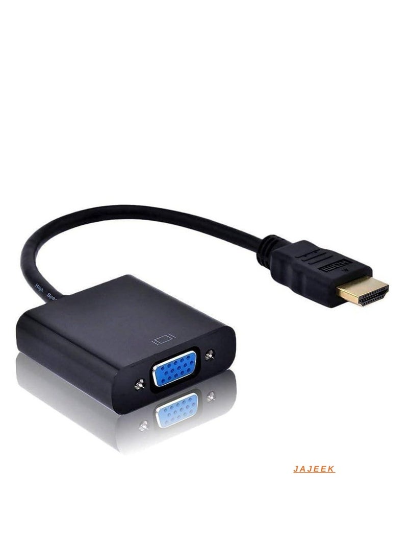 JAJEEK HDMI to VGA Adapter Cable, HDMI Male to VGA Female Converter, Gold-Plated Connectors, Extension for PC, Laptop, Monitor, Projector, HDTV Compatibility - Image 1
