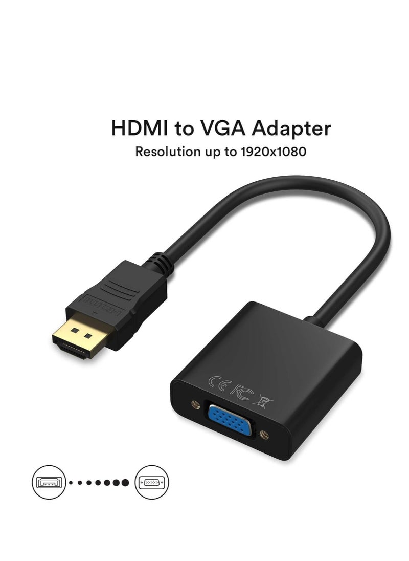 JAJEEK HDMI to VGA Adapter Cable, HDMI Male to VGA Female Converter, Gold-Plated Connectors, Extension for PC, Laptop, Monitor, Projector, HDTV Compatibility - Image 3
