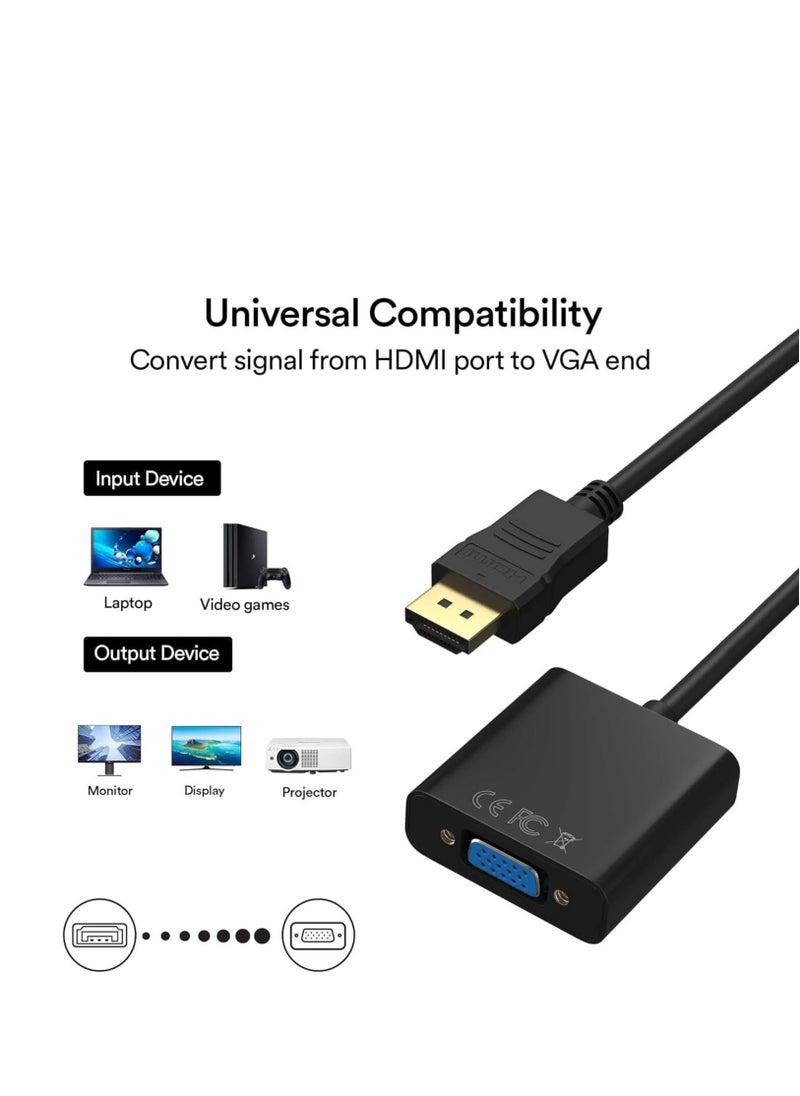 JAJEEK HDMI to VGA Adapter Cable, HDMI Male to VGA Female Converter, Gold-Plated Connectors, Extension for PC, Laptop, Monitor, Projector, HDTV Compatibility - Image 4