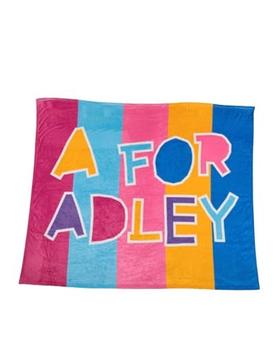 A FOR ADLEY Merch, Super Colorful and Super Big Comfy Cozy Blanket with Giant Adley Signature Logo (Color Block) - Image 1